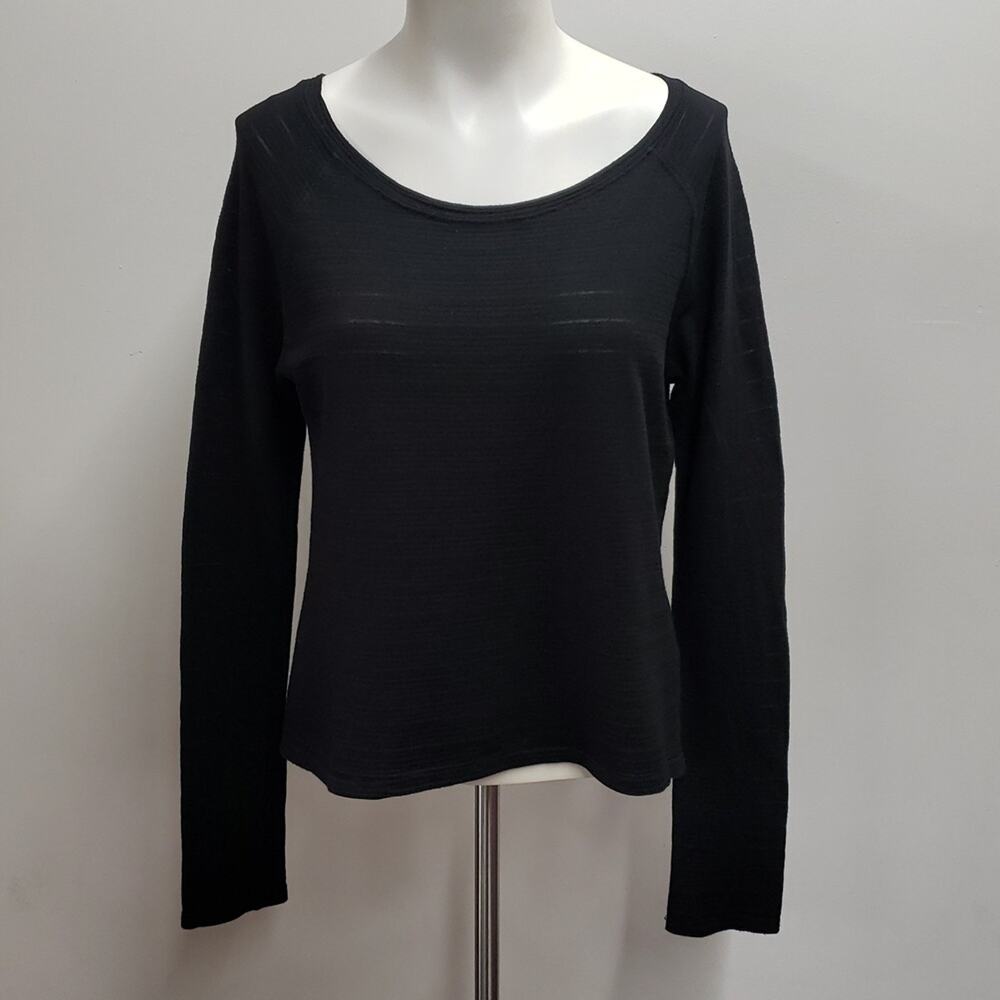 The Lady & The Sailor Scoop Neck Long Sleeve Top Women's Size 2 Black
